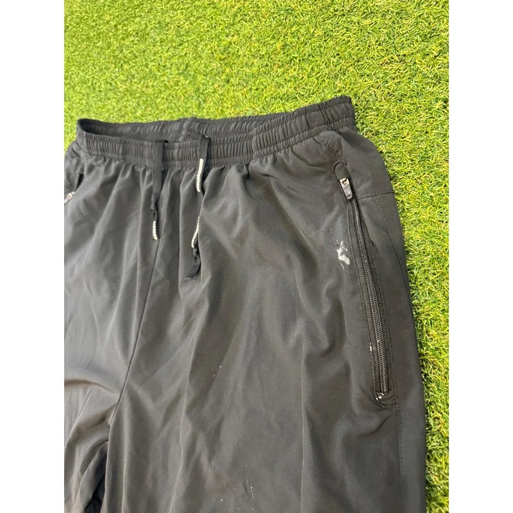 Nike Dri-FIT Mens Black Track Pants Large Ankle Zip Athletic Paint Splatter - Picture 4 of 9